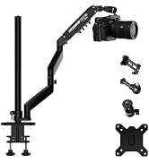 TARION Overhead Camera Desk Mount - 360° Flexible Articulating Arm with 3/8'' Screw and 1/4'' Scr...