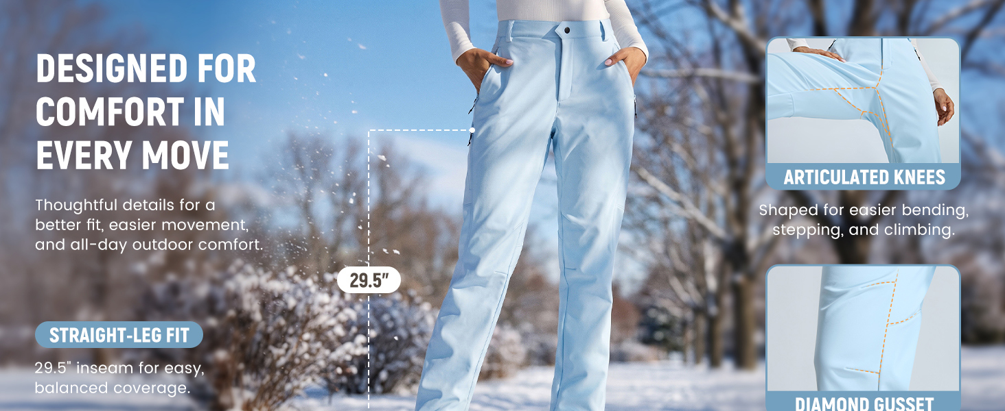 baleaf Women's Fleece Lined Snow Ski Pants