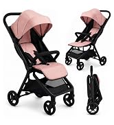 Baby Doll Compact Travel Stroller for Girls, Folding Doll Stroller with Canopy, 31" Lightweight T...