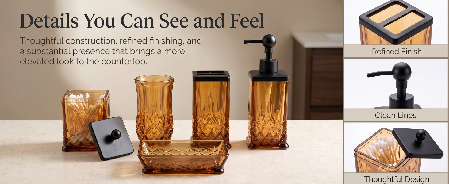 Bathroom Accessories Set, 5-Pack