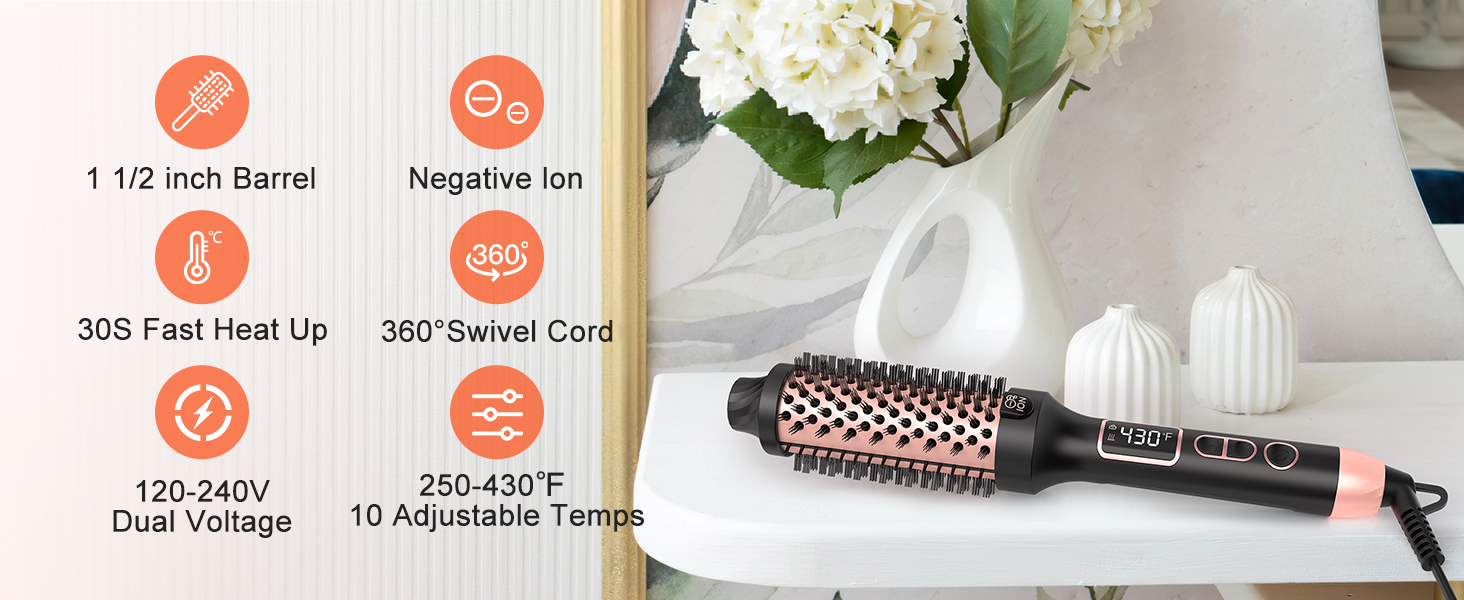 1.5 inch Heated Round Brush
