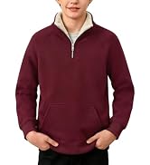 IIMMER Boys Quarter Zip Polo Corduroy Sweatshirt Pullover | Unisex 6-14 Years, Retro Style, Warm ...