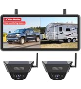 AUTO VOX Wireless Backup Camera Solar Magnetic: with 7.2" DVR 1080P 2 Split Recording Monitor, Du...