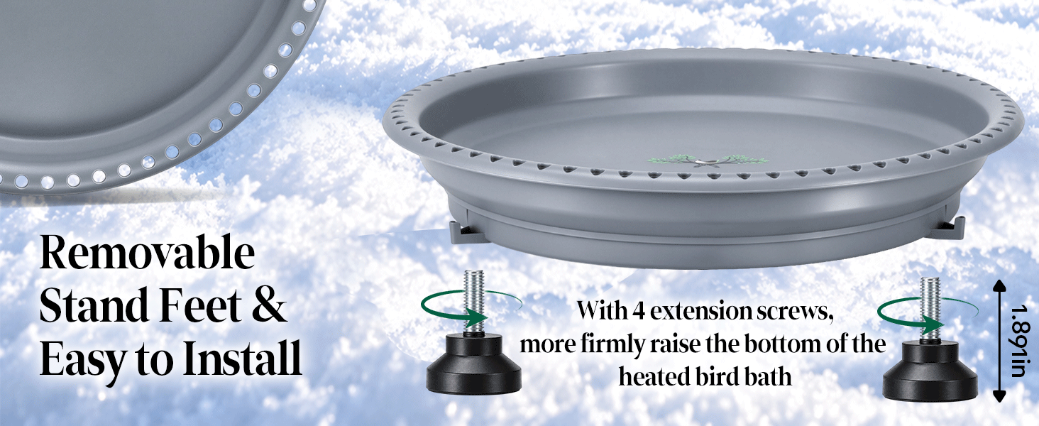 Heated bird bath for outdoors