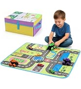 Wooden Car Garage Storage Organizer, Compatible with Hot Wheels & Matchbox | 1:64 Scale Diecast C...