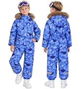 JiAmy Unsix Snow Suit for Kids One Piece Waterproof Ski Snowboard Coverall | 3-layer warmth with ...