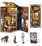 DIY Book Nook Kit, DIY Miniature Dollhouse Booknook Kit, 3D Wooden Puzzle Bookend Bookshelf Inser...