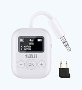 1Mii Airplane Bluetooth Adapter for AirPods or Headphones with Screen | Bluetooth Transmitter wit...