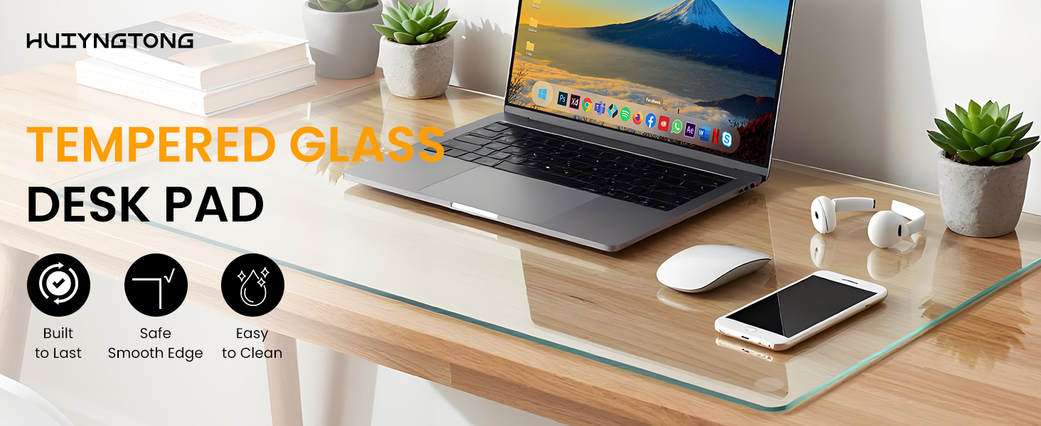 glass desk mat