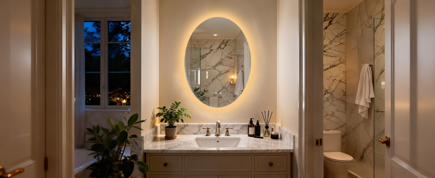modern bathroom vanity mirror with led lights