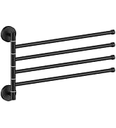 FORIOUS Swivel Towel Rack for Wall, 19.5" 4-Arm Towel Bar Brushed Nickel | Rust Resistant, Stainl...