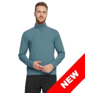 MICHEL ROUEN Quarter Zip Pullover Men Lightweight Dry Fit Mock Neck Midlayer Soft Sport 1/4 Zip P...
