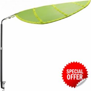 65 Inch Green Leaf Shaped Office Cubicle Light Shade                                                          UV-Resistant High-Density Fabric with Leaf Pattern