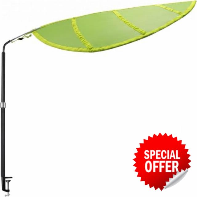 65 Inch Green Leaf Shaped Office Cubicle Light Shade                                                          UV-Resistant High-Density Fabric with Leaf Pattern