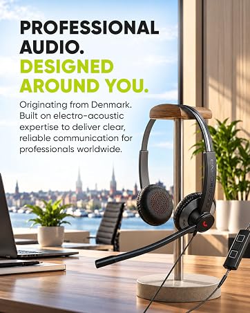 wired headset mic work usb laptop microphone offic one ear single usbc open cancellation