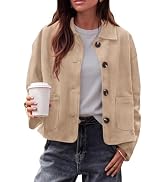 PRETTYGARDEN Faux Suede Casual Cropped Fall Jacket for Women Trendy 2026 | Short Trench Coat, Lap...