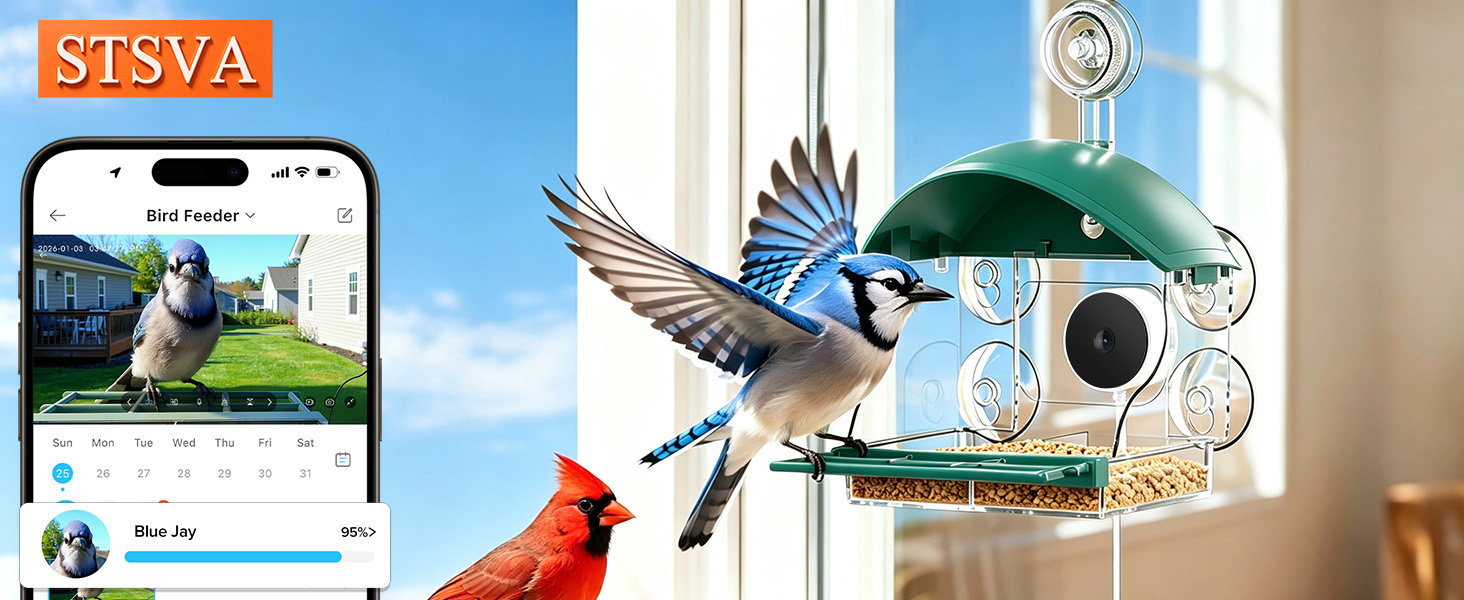 Window Bird Feeder with Camera