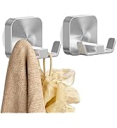 TAILI 304 Stainless Steel Bathroom Suction Hook for Towel, Loofah, Bathrobe, Patented Strong Suct...