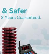 Retekess TD174 Restaurant Buzzer System, Restaurant Waiting Pager, Set with Vibration,Flashing an...