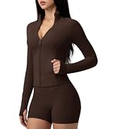 AVGO Workout Jackets for Woman Zip Up Athletic Tops Gym Running Jacket | Raglan Long Sleeve,Snatc...