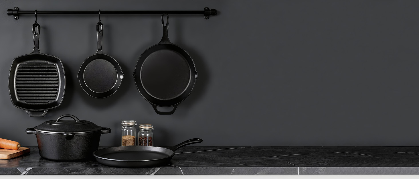 cast iron pots and pans set