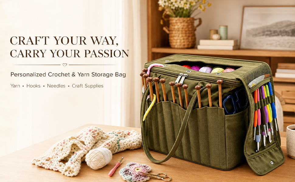 Personalized Crochet & Yarn Storage Bag