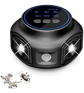 25-55kHz Battery-Powered Ultrasonic Rodent Repellent for Car Engines | 6 LED White Strobe Light, ...