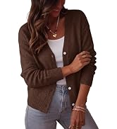 BTFBM V Neck Lightweight Cardigan Sweaters for Women Trendy Fall Clothes | Long Sleeve Knit Sweat...