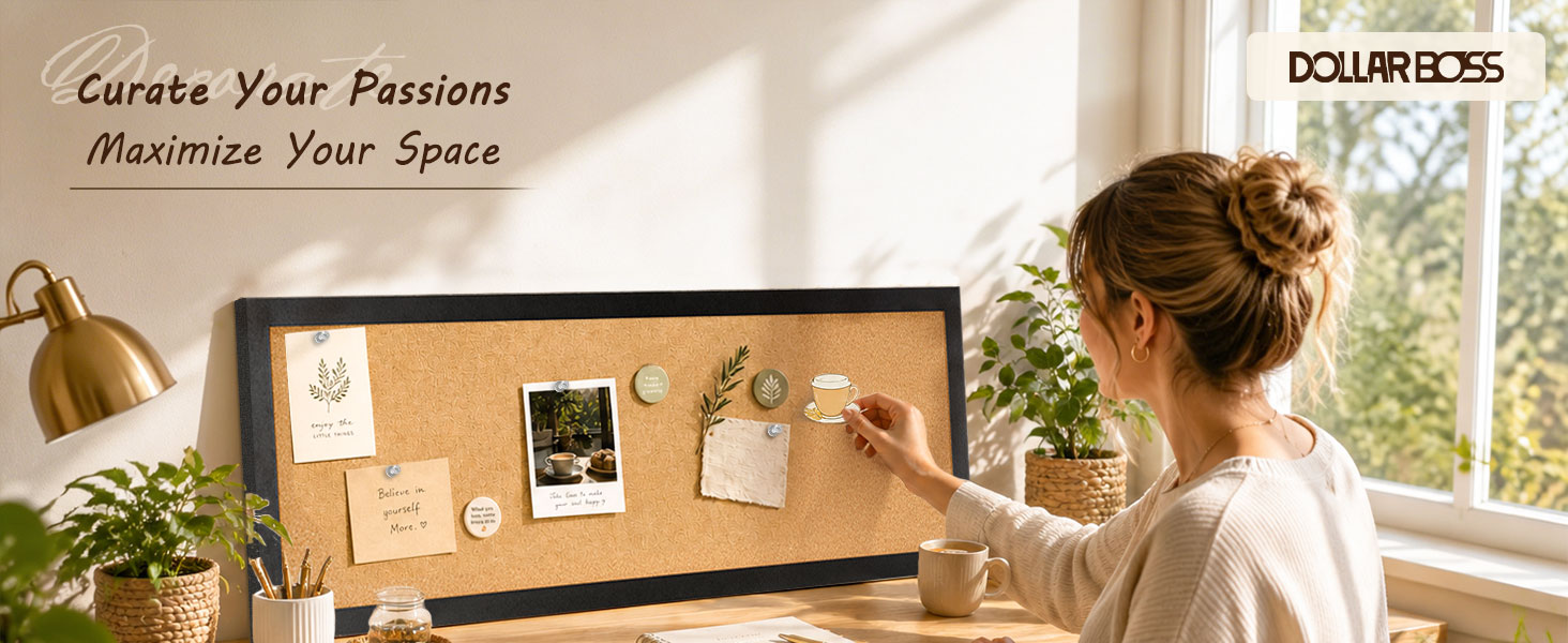 Bulletin Board Cork Board with Linen Curate Your Passions Maximize Your Space