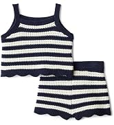 Amazon Essentials x Sofia Grainge Cotton Crochet Sweater Tank & Shorts Set, Mommy and Me Collection