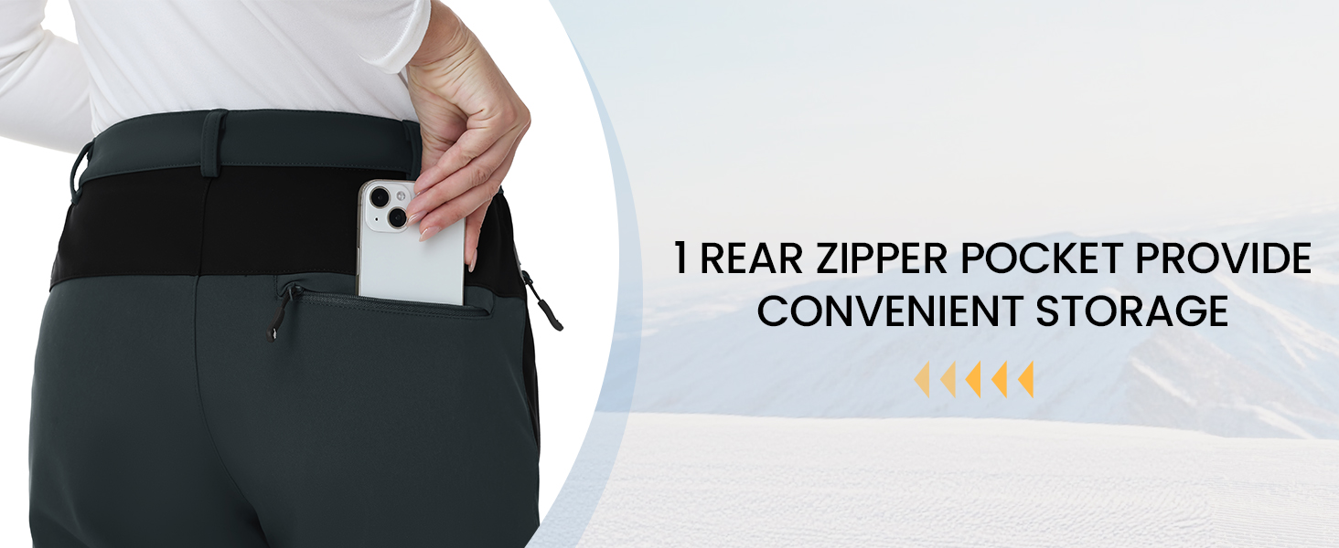 rear zipper pocket