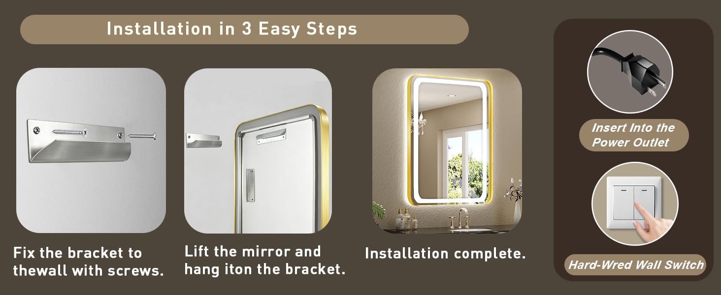 gold bathroom mirror