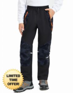 Kids Snow Pants Waterproof Fleece Lined Ski Hiking Pant Boys Girls                                                          Insulated Warm Thermal