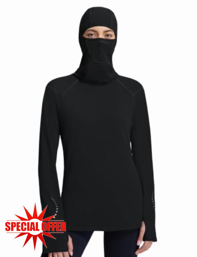 baleaf Women’s Thermal Long Sleeve Base Layer Hoodie Shirt                                                          Moisture-Wicking