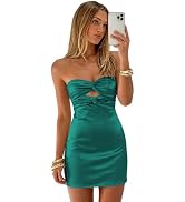 GATMAHE Strapless Homecoming Dresses for Teens Bodycon Mini Dress Cutout | Strapless short dress ...