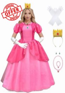 Adult Princess Peach Costume With Accessories                                                          Including:A Dress