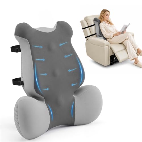 Ergonomic Back Support Recliner Back Support with Adjustable Straps and Silky Cooling Cover