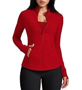 AVGO Womens Running Jackets Lightweight Slim Fit Workout Jacket Zip Up Athletic Track Gym Tops wi...