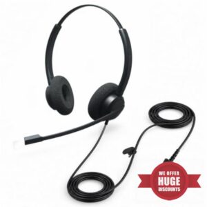 Crystal 2732 QD Wired Headset with Noise Cancelling Microphone                                                          Dual-Ear Call Center Headset