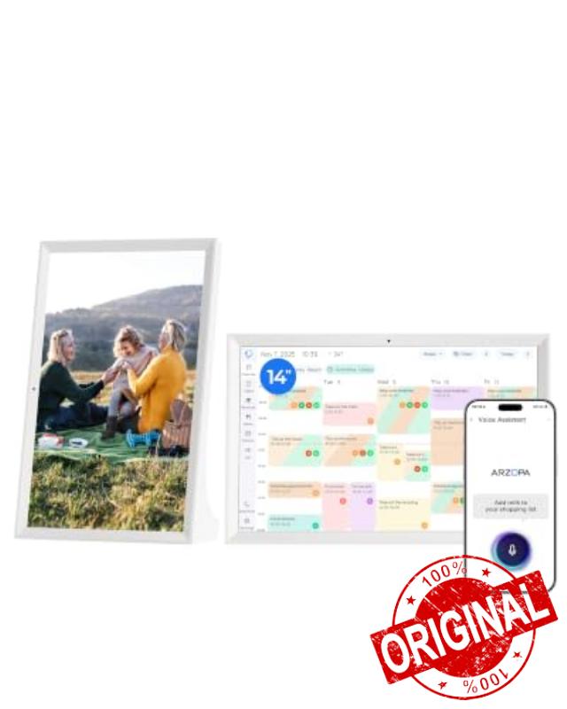 ARZOPA 14.0" Digital Calendar Planner Frame Desktop Only No Subscription                                                          Chore Chart Family Meal Planner 1920*1200P Touchscreen Electronic Calendar Smart for Scheduling Ideal for Gifting