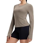 baleaf Women's Crop Long Sleeve Workout Tops Quick Dry Breathable Shirts | Moisture-wicking Light...