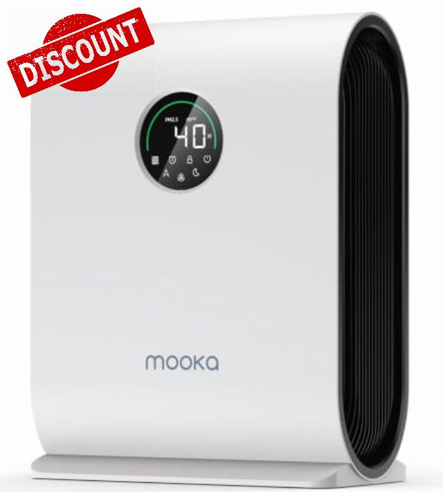 MOOKA Air Purifier for Home Pets Up to 2500 ft² with Air Quality Sensors Auto Mode for Dust Pollen Pet Odor Smoke
