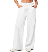 AKEWEI Wide Leg Womens Fleece Lined High Waisted Sweatpants with Pockets | Business Casual Outfit...