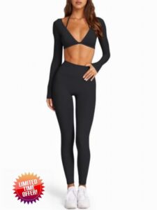 LASLULU Women 2 Piece Workout Sets Padded Halter Sports Bras Yoga Leggings