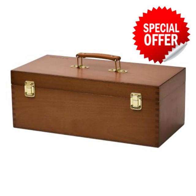 MEEDEN Large Wooden Tool Storage Box: Portable Art Supply with Handle                                                          Beech Wood Art Supply Case - Built-in Removable Tray & Compartments Toolbox Case for Artists and DIY Craft Sewing Supplies