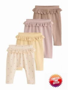 NEXT Baby Leggings 4 Pack                                                          Soft cotton fabric