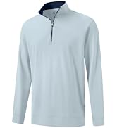 MICHEL ROUEN Mens Quarter Zip Pullover Sweatshirt Golf Long Sleeve Shirt | Stand Collar Regular F...