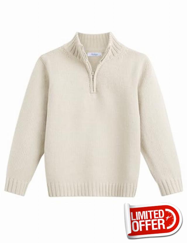 Arshiner Boy's Cable Knitted Sweater Half Zip Lightweight Casual Pullovers for Kids 3-12 Years