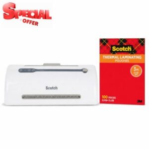 Scotch Thermal Laminator Combo Pack with 100 Letter Size Laminating Pouches                                                          9 Inch Rapid Machine for Teachers