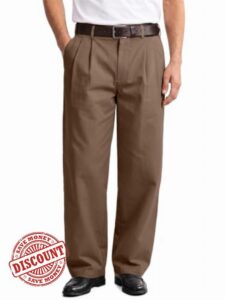 Comdecevis Men's Pleated Baggy Fit Casual Chino Pants                                                          Durable cotton blend